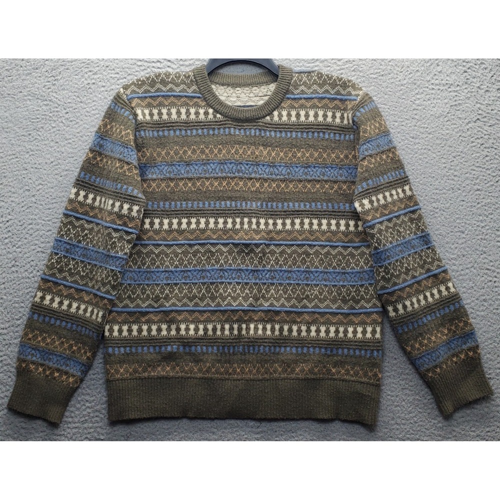 Dazy Sweater Mens Large Multi Fair Isle Pattern Long Sleeve Crewneck Pullover